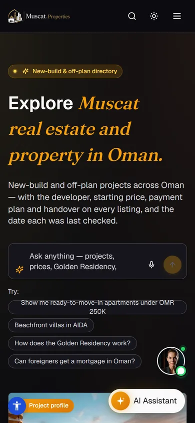 Muscat Properties: דף הבית בטלפון