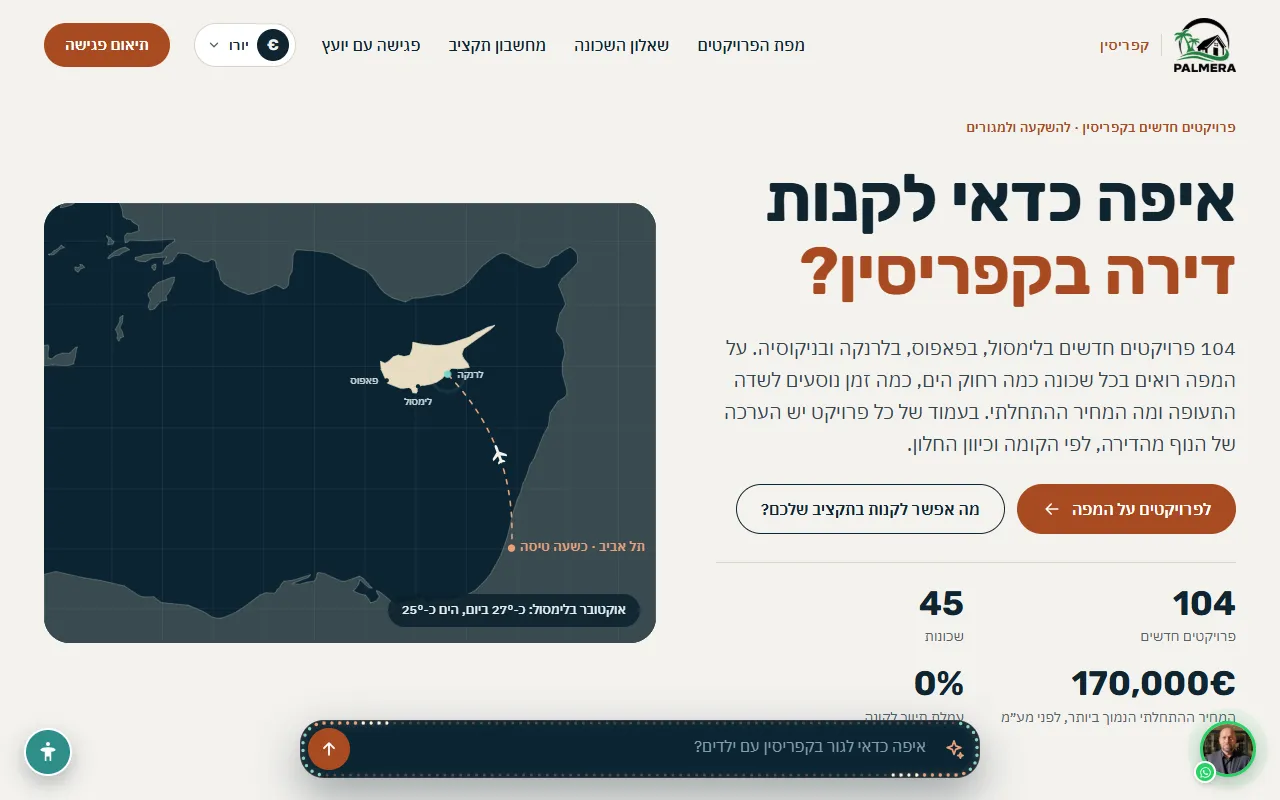פלמרה קפריסין: דף הבית במחשב